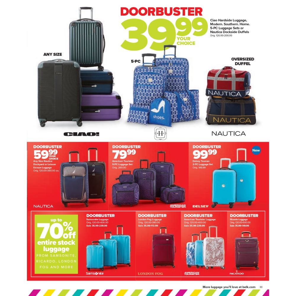 belk luggage coupons