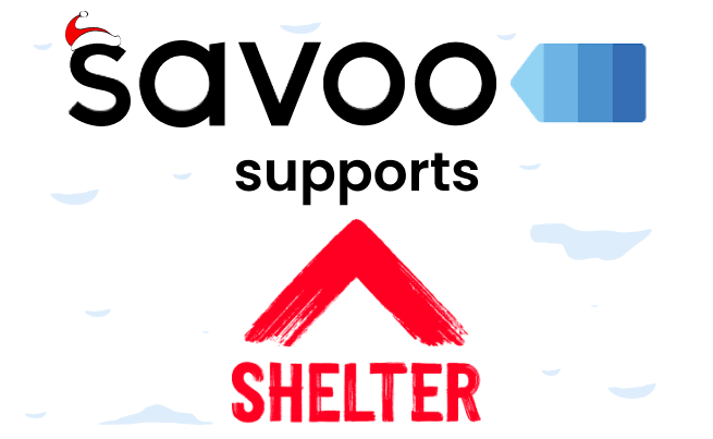 Every Savoo deal donates to Shelter!