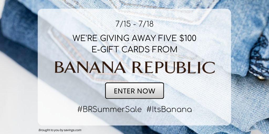 Win a $100 e-gift card from Banana Republic., #BRSummerSale Giveaway 7/18 banana republic sale dates, banana republic factory, banana republic flash sale old navy, banana republic clearance sale, banana republic credit card, banana republic 4th of july sale, banana republic promo code