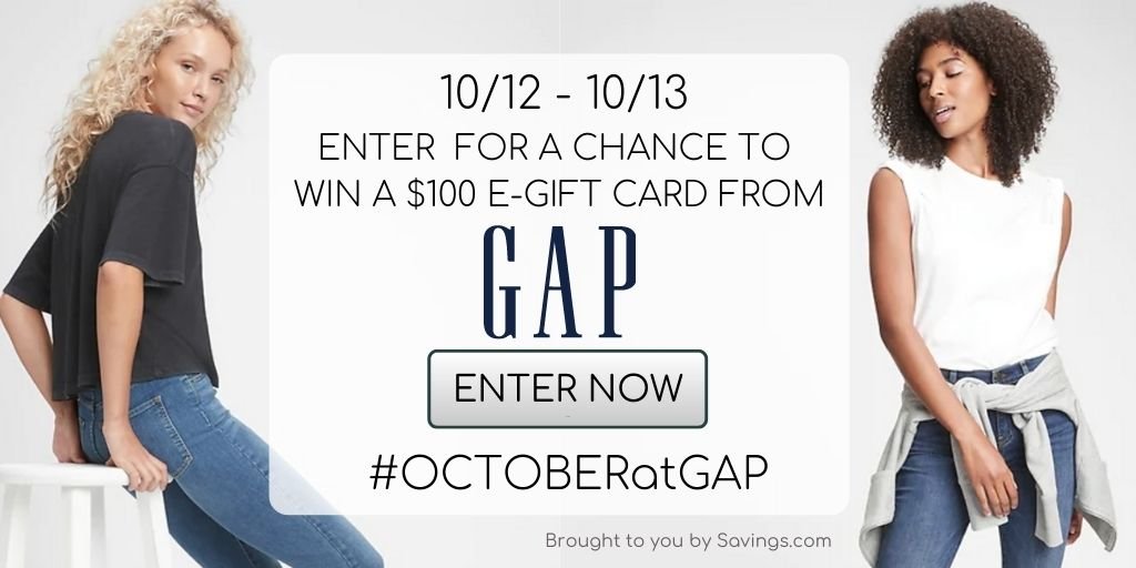 Win a $100 e-gift card from GAP.